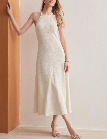 Rochie lunga MOTF, crem
