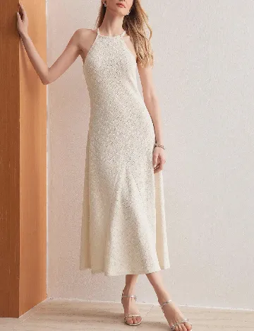 Rochie lunga MOTF, crem