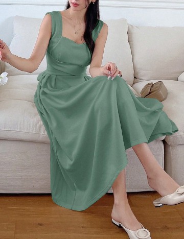 Rochie medie Dazy, verde