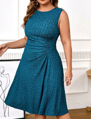 Rochie medie SHEIN CURVE, albastru