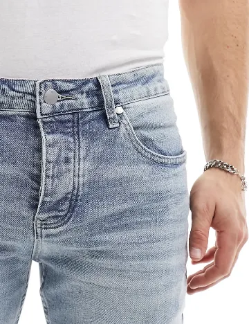 Blugi WESC, albastru Albastru