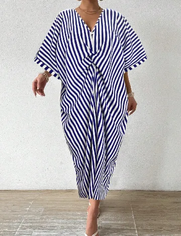 Rochie lunga SHEIN, alb/albastru