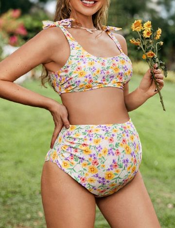 Costum de baie SHEIN, floral print