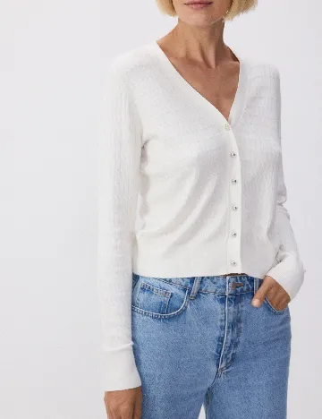 Cardigan Reserved, alb