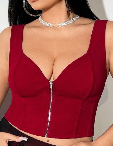 Top SHEIN CURVE, rosu