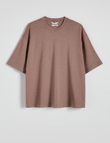 Tricou Oversize Reserved, roz pudra inchis