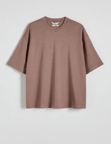 Tricou Oversize Reserved, roz pudra inchis