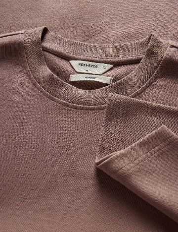 Tricou Oversize Reserved, roz pudra inchis