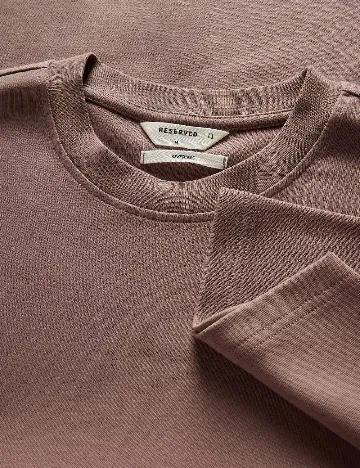Tricou Oversize Reserved, roz pudra inchis