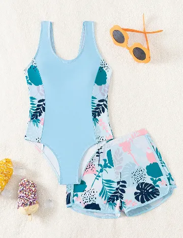 Costum de baie Shein Kids, bleu