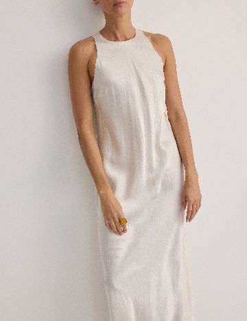 Rochie medie Reserved, ecru