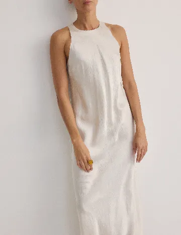 Rochie medie Reserved, ecru