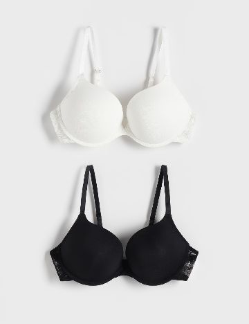 Set sutiene 2 bucati Reserved, alb/negru