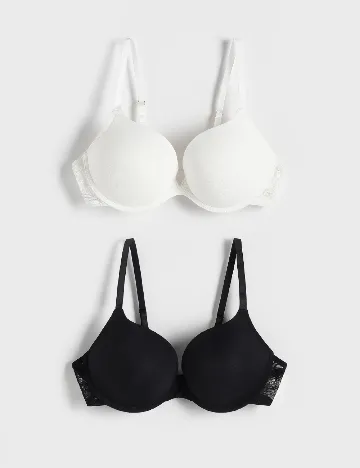 Set sutiene 2 bucati Reserved, alb/negru