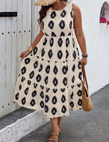 Rochie medie SHEIN CURVE, crem