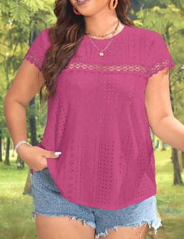 Tricou SHEIN CURVE, roz