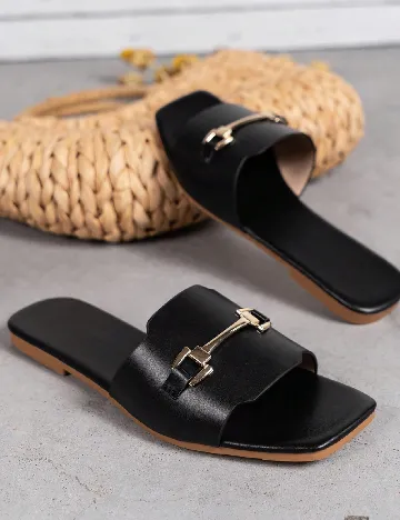 Slapi SHEIN, negru Negru