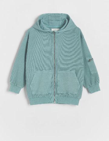 Hanorac Oversize Reserved, turcoaz