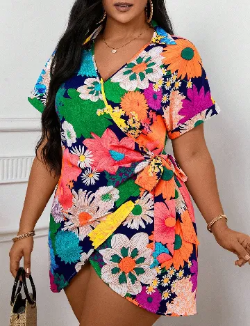 Rochie scurta SHEIN CURVE, floral print