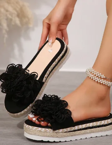 Slapi SHEIN, negru Negru