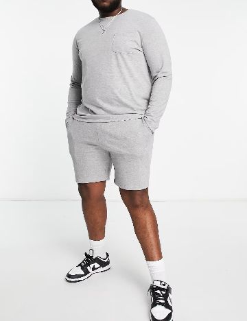Pantaloni scurti Asos Plus Size Men, gri
