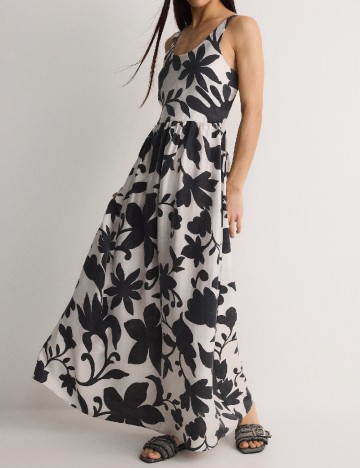 Rochie lunga Reserved, alb/negru