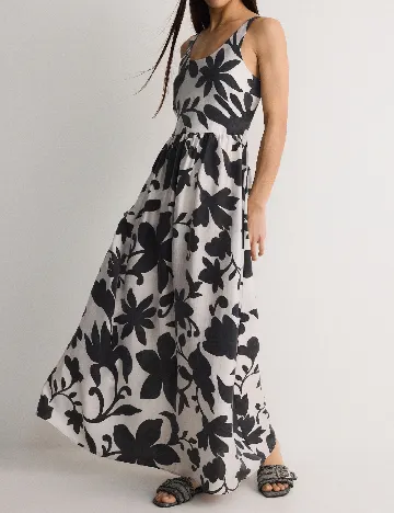 Rochie lunga Reserved, alb/negru