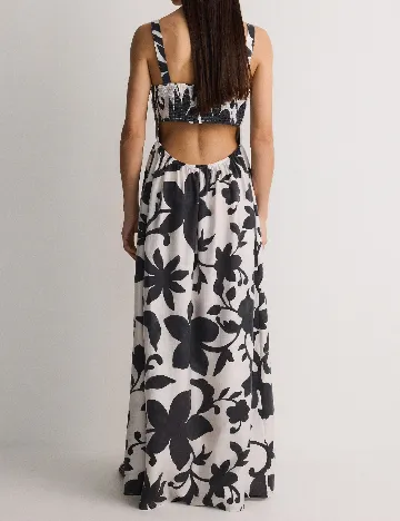 Rochie lunga Reserved, alb/negru