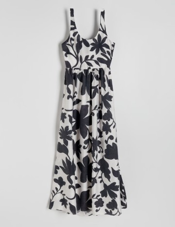 Rochie lunga Reserved, alb/negru
