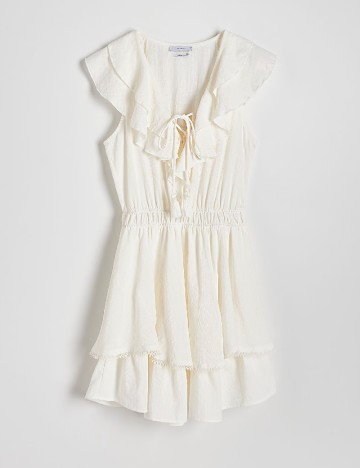 Rochie scurta Reserved, ecru