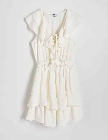 Rochie scurta Reserved, ecru