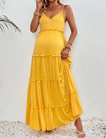 Rochie lunga SHEIN Maternity, galben