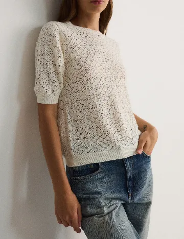 Tricou Reserved, ecru