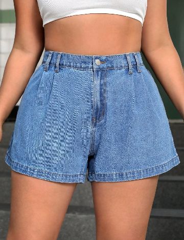 Pantaloni scurti SHEIN CURVE, albastru