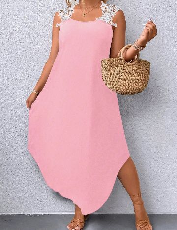 Rochie lunga SHEIN CURVE, roz