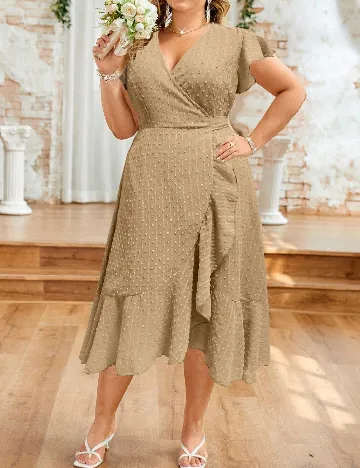 Rochie medie SHEIN CURVE, crem Crem