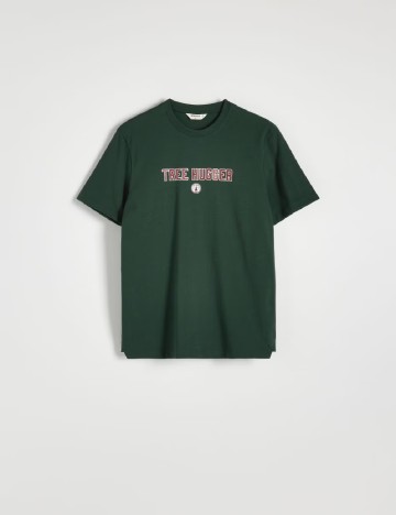 Tricou Reserved, verde inchis