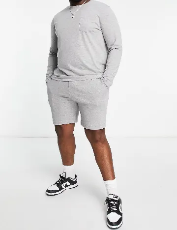 Pantaloni scurti Asos Plus Size Men, gri Gri