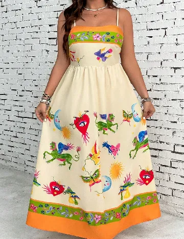 Rochie lunga SHEIN CURVE, crem