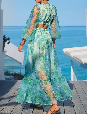 Rochie lunga SHEIN, verde Verde