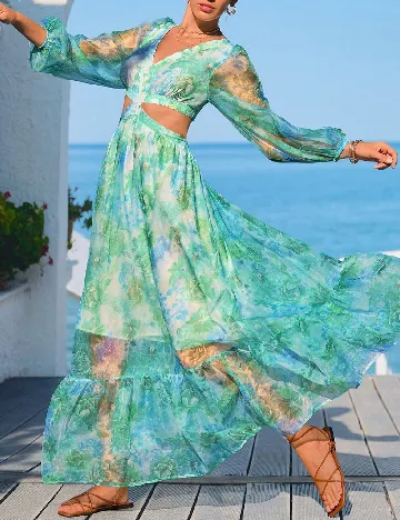 Rochie lunga SHEIN, verde Verde