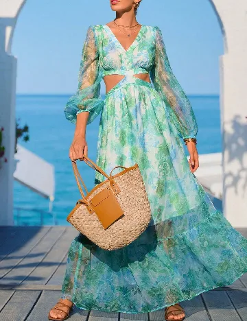 Rochie lunga SHEIN, verde Verde