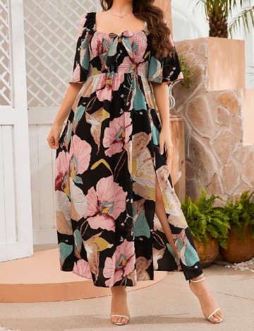 Rochie lunga SHEIN CURVE, floral print