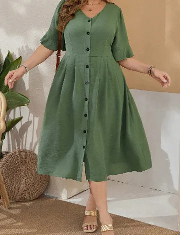 Rochie medie SHEIN CURVE, verde