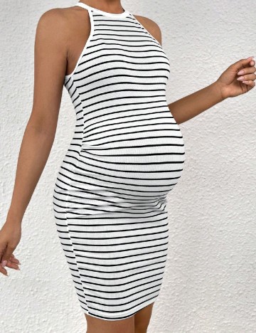 Rochie scurta SHEIN Maternity, alb