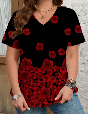 Tricou SHEIN CURVE, floral print