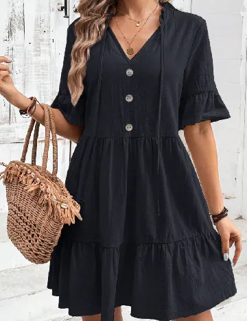Rochie scurta Emery Rose, bleumarin