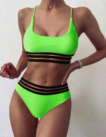 Costum de baie SHEIN, verde