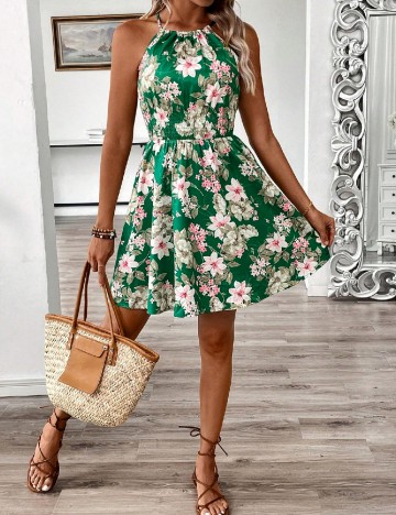 Rochie scurta SHEIN, verde