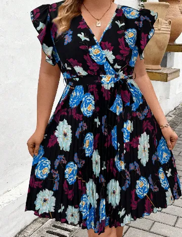 Rochie scurta SHEIN CURVE, floral print